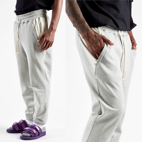 BRISTOL STUDIO Slim Sweats in Heather Grey - Picture 4 of 10